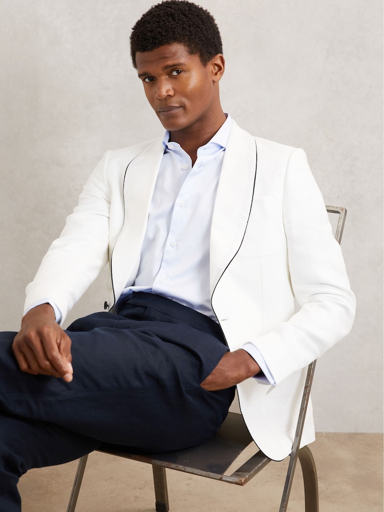 Reiss Ivory White Caprio Jacket - Image 1 of 7
