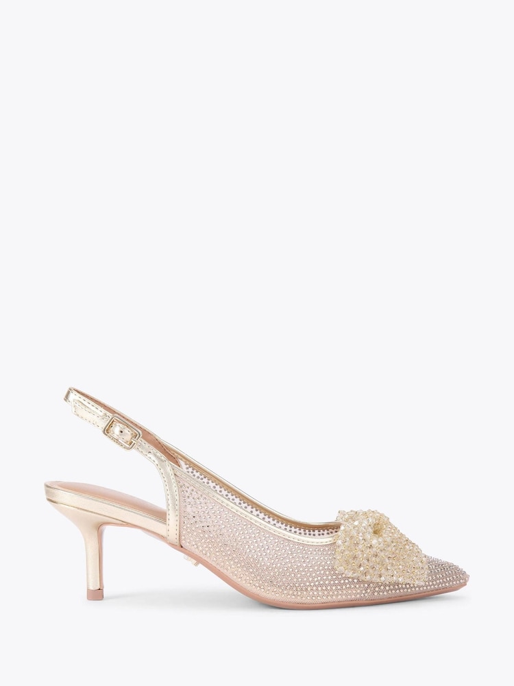 Carvela Gold Chiara Bow Sling Shoes - Imagem 1 de 5