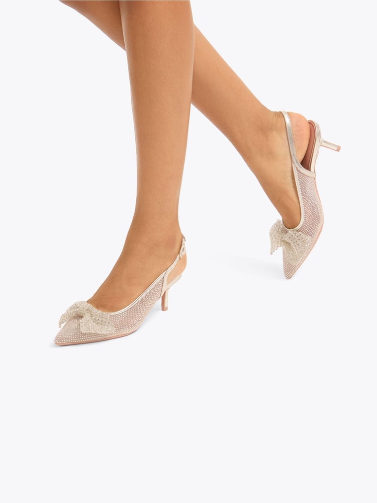 Carvela Gold Chiara Bow Sling Shoes - Image 1 of 5 Carvela Gold Chiara Bow Sling Shoes - Image 1 of 5