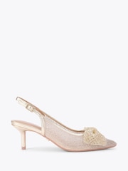 Carvela Gold Chiara Bow Sling Shoes - Imagem 2 de 5