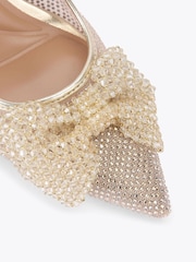 Carvela Gold Chiara Bow Sling Shoes - Imagem 3 de 5