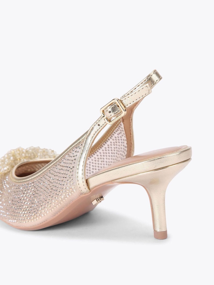 Carvela Gold Chiara Bow Sling Shoes - Imagem 5 de 5