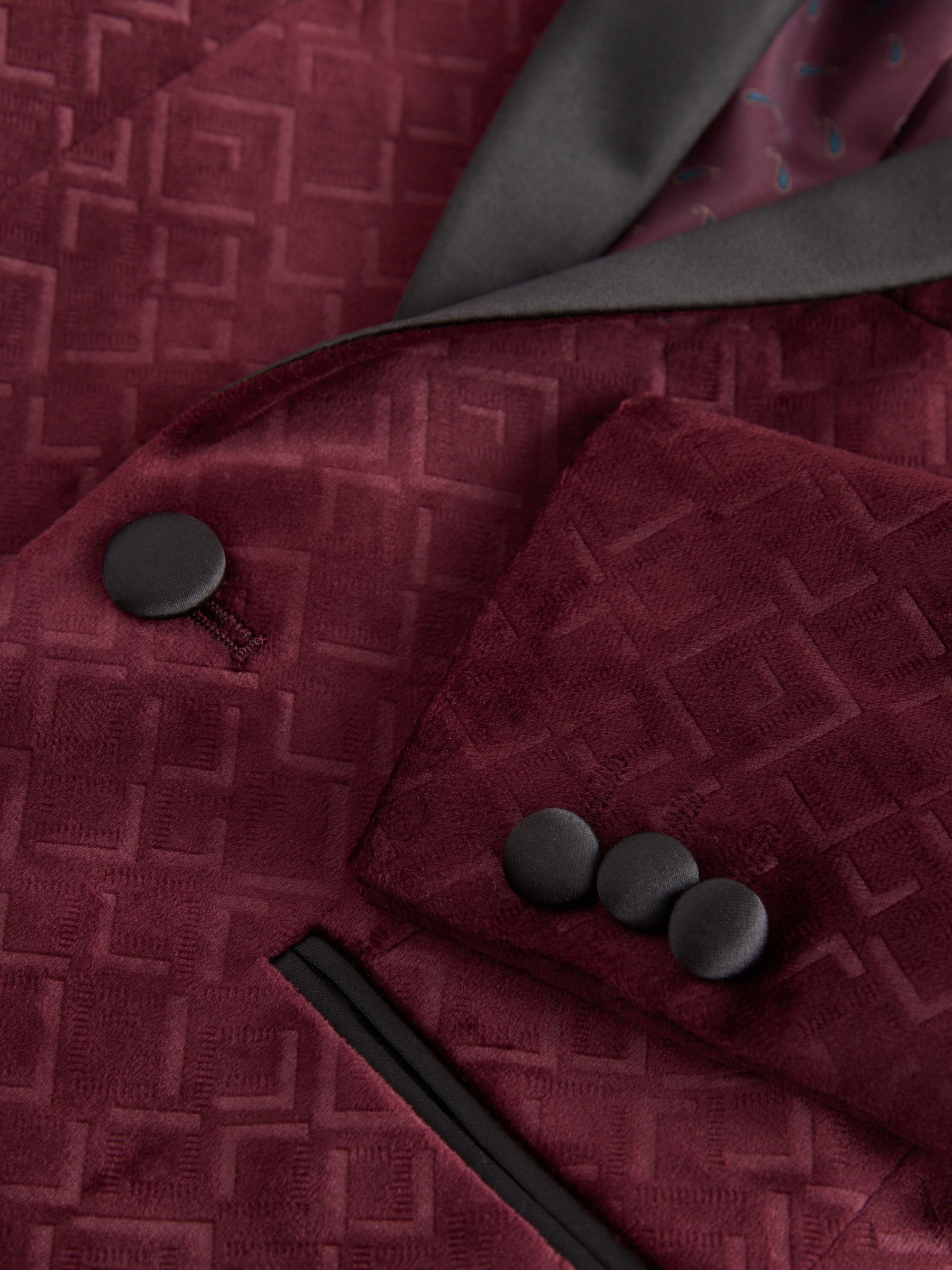 Buy Burgundy Red Textured Velvet Blazer (3-16yrs) from Next USA