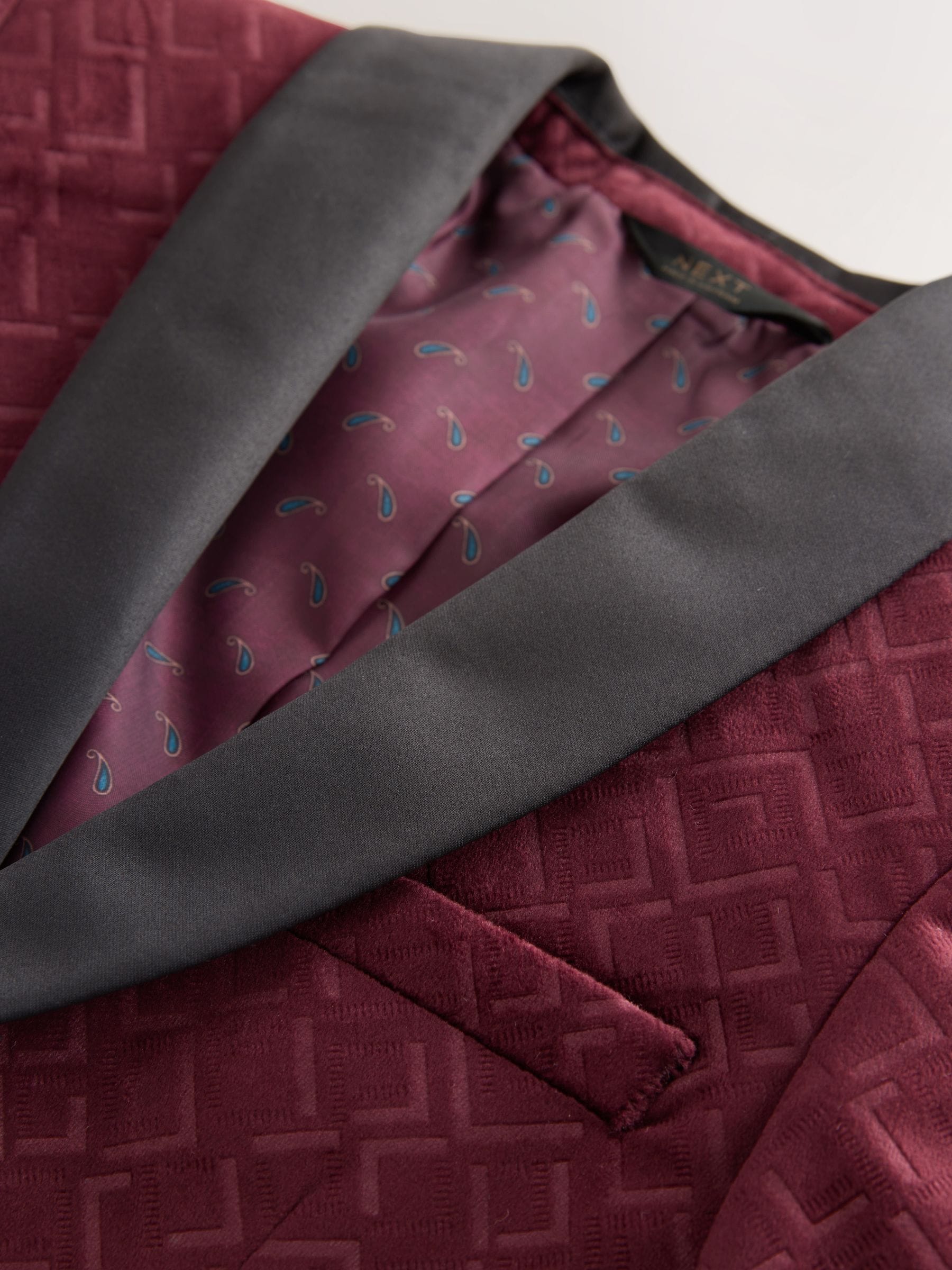 Buy Burgundy Red Textured Velvet Blazer (3-16yrs) from Next USA
