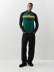 adidas Originals Green Sponsored Archive Longsleeve Polo Shirt - Image 2 of 5