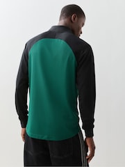 adidas Originals Green Sponsored Archive Longsleeve Polo Shirt - Image 3 of 5
