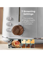 Tower Dove Grey Scandi 2 Slice Toaster - Image 2 of 6