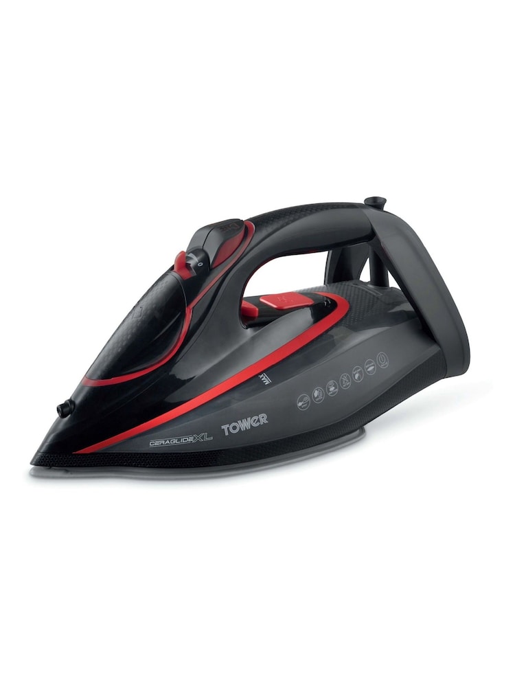 Tower Red/Black Steam Iron with Ceramic Soleplate - Image 1 of 6