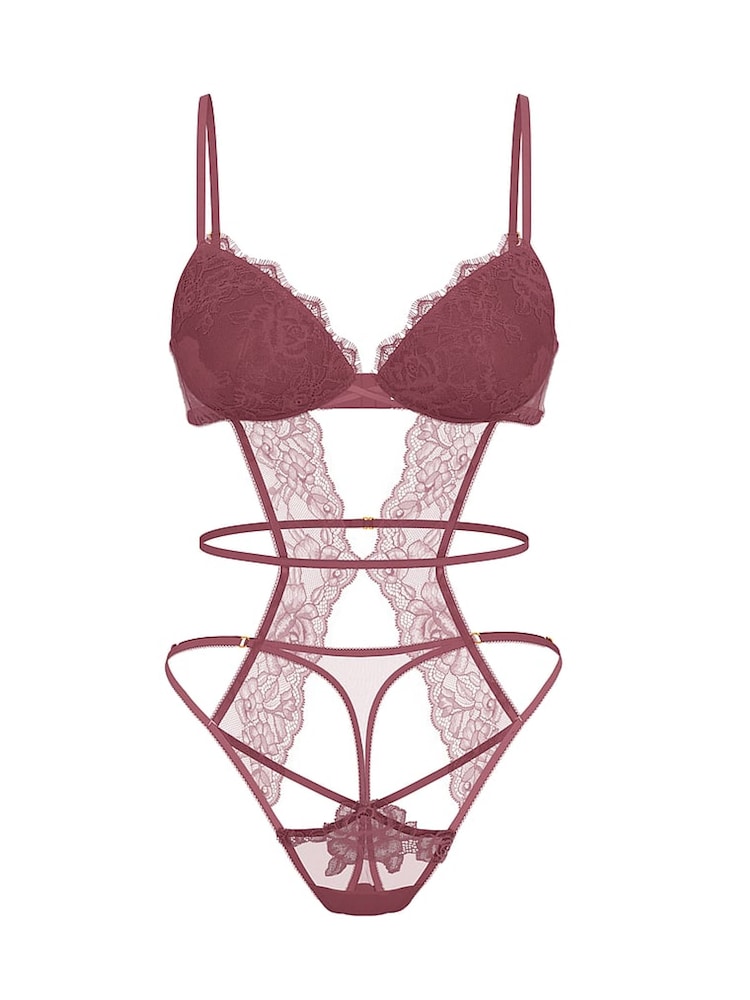 Victoria's Secret Purple Vapor Lace Lightly Lined Bodysuit - Image 3 of 3