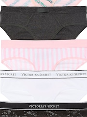 Victoria's Secret Pink/Grey/White/Black Hipster 5 Pack Logo Knickers - Image 2 of 4