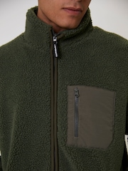 Verde - South Beach Borg Zip Jacket With Pocket - Imagen 4 de 6