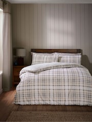 Catherine Lansfield Cosy Sherpa Check Duvet Cover Set - Imagen 1 de 4