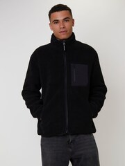 South Beach Black Borg Zip Jacket With Pocket - Image 3 of 6