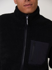 South Beach Black Borg Zip Jacket With Pocket - Image 4 of 6