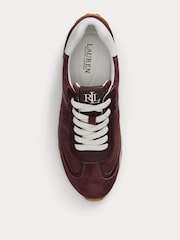 Lauren Ralph Lauren Red Dani Low Lace Top Trainers - Image 4 of 5