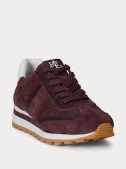 Lauren Ralph Lauren Red Dani Low Lace Top Trainers - Image 5 of 5
