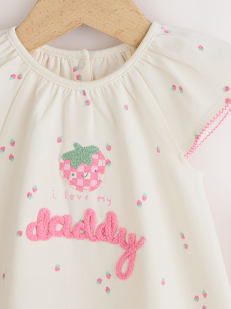 Barva Ecru ovoce s celoplošným Potisk I Love My Daddy - žerzejový Miminka overal - Obrázek 9 z 9