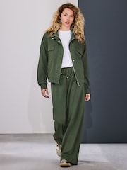 Khaki Green Viscose Slinky Utility Jacket - Image 2 of 8