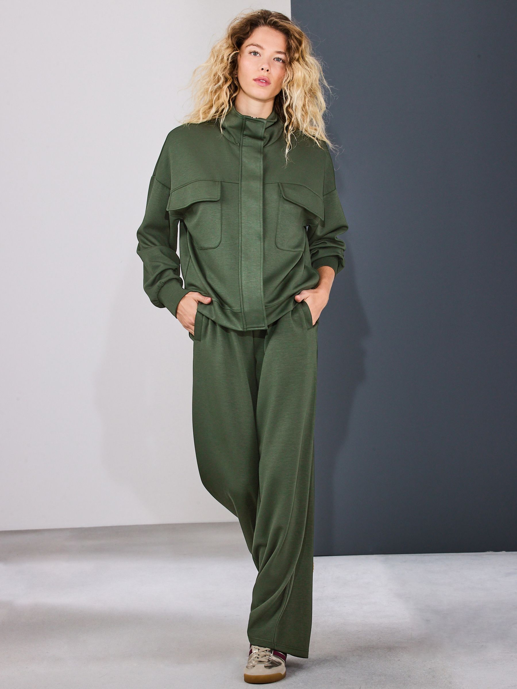 Buy Khaki Green Viscose Slinky Utility Jacket from Next USA