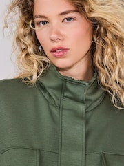 Khaki Green Viscose Slinky Utility Jacket - Image 5 of 8