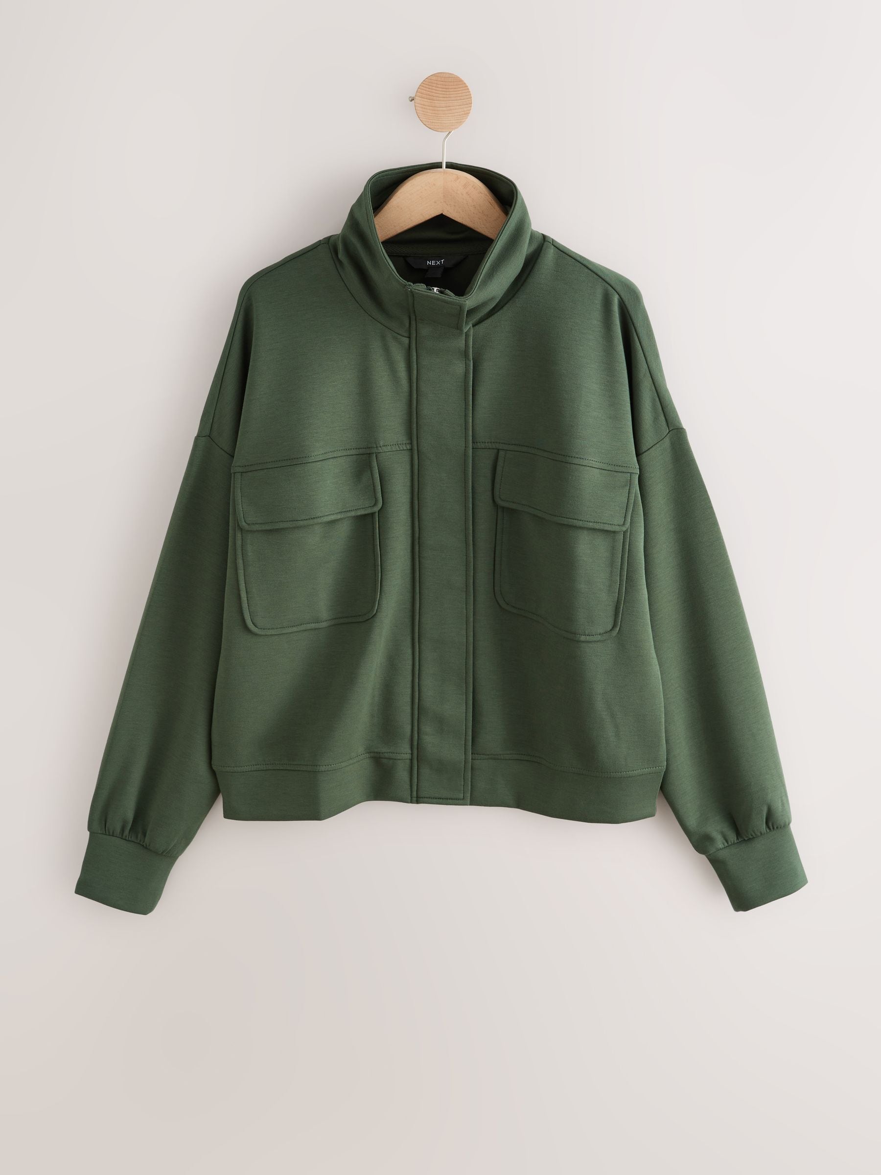 Buy Khaki Green Viscose Slinky Utility Jacket from Next USA
