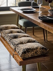 Opulent Velvet Leopard Print Dining Bench Cushion - Image 1 of 4