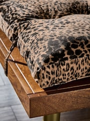 Opulent Velvet Leopard Print Dining Bench Cushion - Image 2 of 4
