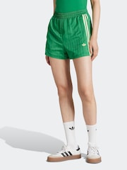 adidas Originals Green Soccer Summer Satin Pinstripe Classic Shorts - Image 1 of 7