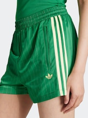 adidas Originals Green Soccer Summer Satin Pinstripe Classic Shorts - Image 4 of 7