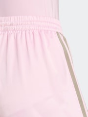 adidas Originals Pink/Green Soccer Summer Satin Pinstripe Classic Shorts - Image 5 of 6