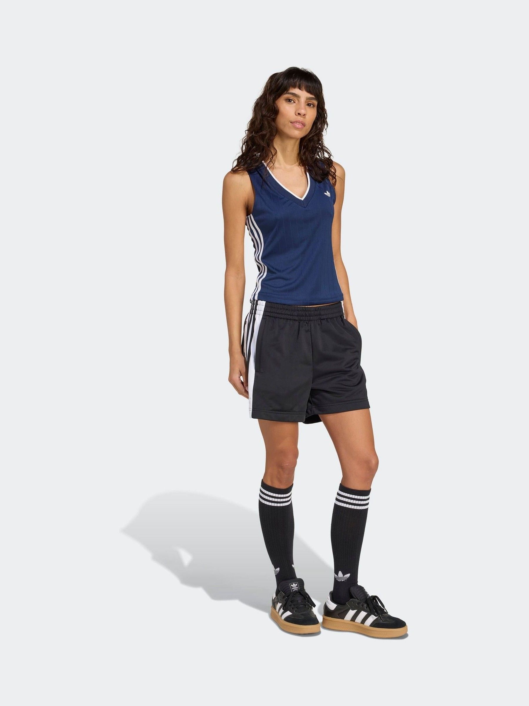 Buy adidas Originals Blue Soccer Summer Pinstripe V-Neck Vest from