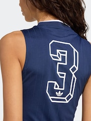 adidas Originals Blue Soccer Summer Pinstripe V-Neck Vest - Image 5 of 6