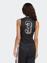 adidas Originals Black Soccer Summer Pinstripe V-Neck Vest - Image 2 of 6