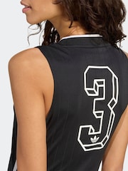 adidas Originals Black Soccer Summer Pinstripe V-Neck Vest - Image 5 of 6