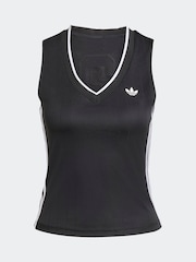 adidas Originals Black Soccer Summer Pinstripe V-Neck Vest - Image 6 of 6