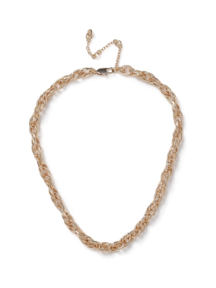Aela Gold Tone Thick Stacked Curb Chain Necklace - Image 1 of 1