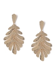 Aela Gold Tone Leaf Drop Earrings - Image 1 of 3