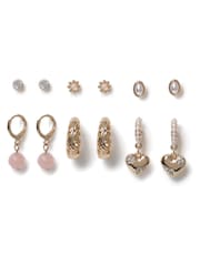 Aela Gold Tone Heart Hoop Earrings Multipack - Image 2 of 2