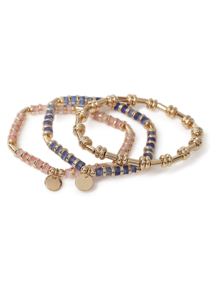 Aela Pink Natural Stone Beaded Bracelets Multipack - Image 1 of 2