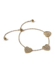 Aela Armband aus Goldton Edelstahl mit Pavé-Herzanhänger - Bild 2 von 2