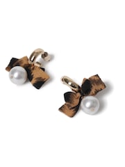 Aela Leopard Print Bow Hoop Earrings - Bild 2 von 2