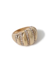 Aela Gold Tone Chunky Pave Ridged Ring - Image 1 of 2