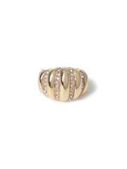 Aela Gold Tone Chunky Pave Ridged Ring - Image 2 of 2