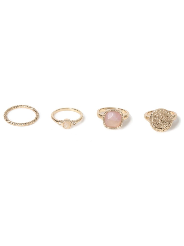 Aela Pink Natural Stone Ring Pack - Image 2 of 2
