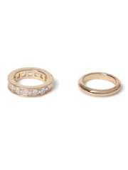 Aela Gold Tone DIamond Simulant Band Ring Pack - Image 2 of 2