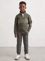 Reiss Selin Interlock Velour Panel Zip Sweatshirt - Bild 2 von 4