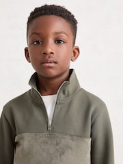 Reiss Selin Interlock Velour Panel Zip Sweatshirt - Bild 3 von 4