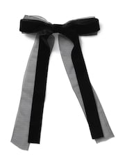 Aela Organza Skinny Black Hair Bow - Image 1 of 2