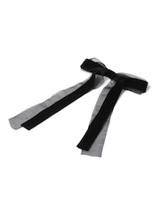 Aela Organza Skinny Black Hair Bow - Image 2 of 2