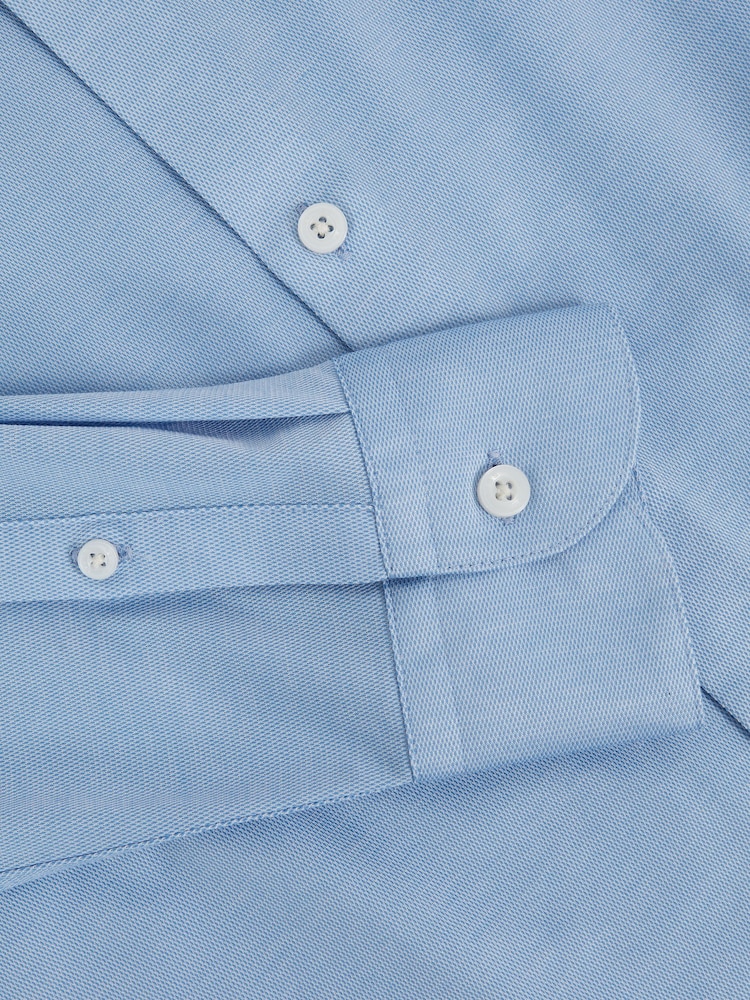 Reiss Soft Blue Nate Cotton-Blend Jersey Cutaway-Collar Shirt - Image 7 of 7